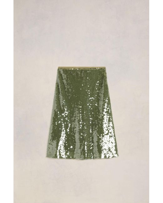 AMI Green Embroidered Skirt