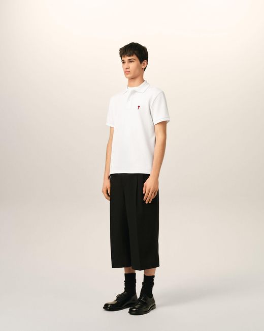 AMI Natural Cotton Polo With Ami De Coeur