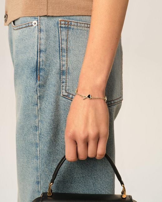 AMI Natural Brass Bracelet With Hammered Ami De Coeur