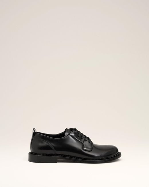 AMI Black Leather Anatomical Toe Derbies for men
