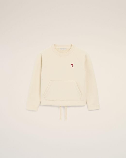 AMI Natural Cotton Ami De Coeur Crewneck Sweatshirt