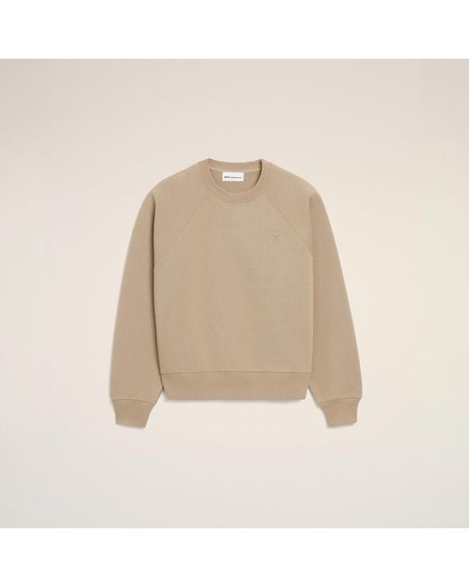 AMI Natural Cotton Embossed Ami De Coeur Sweatshirt