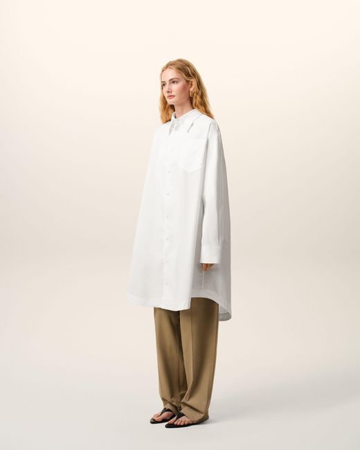 AMI Natural Cotton Ami De Coeur Wide Shirt Dress