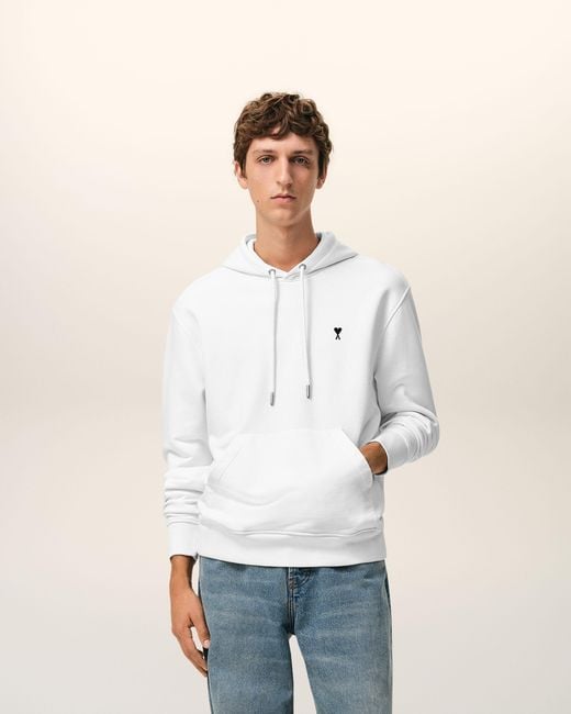 AMI Natural Cotton Hoodie With Ami De Coeur for men