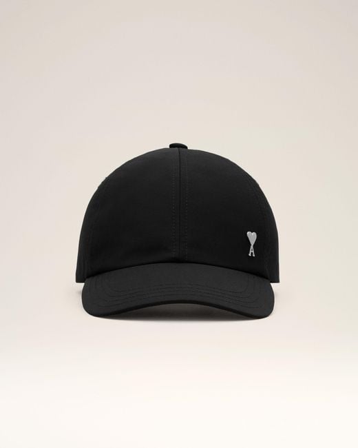 AMI Black Nylon And Cotton Cap With Ami De Coeur Stud