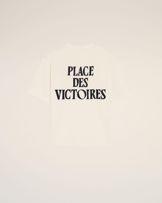AMI Natural Cotton Place Des Victoires Print T-Shirt
