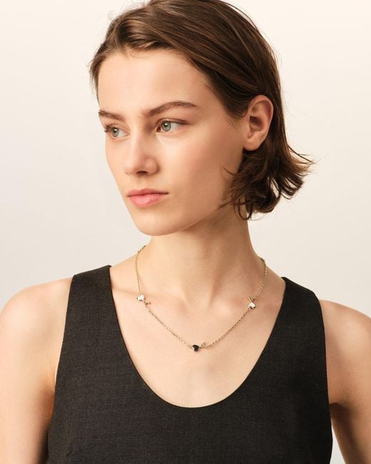 AMI Natural Brass Necklace With Hammered Ami De Coeur