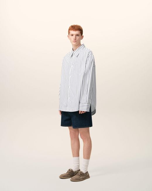 AMI Multicolor Striped Cotton Ami De Coeur Wide Shirt