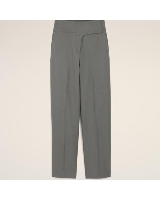 AMI Gray New Wool Wrapped Belted Trousers