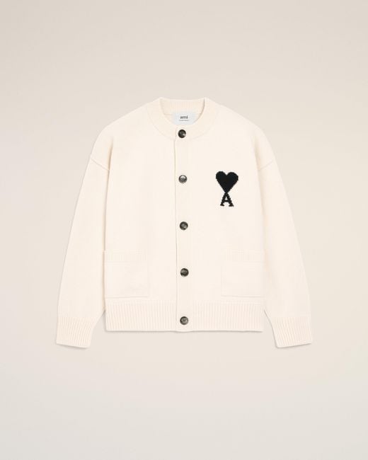 AMI Natural Wool Ami De Coeur Cardigan
