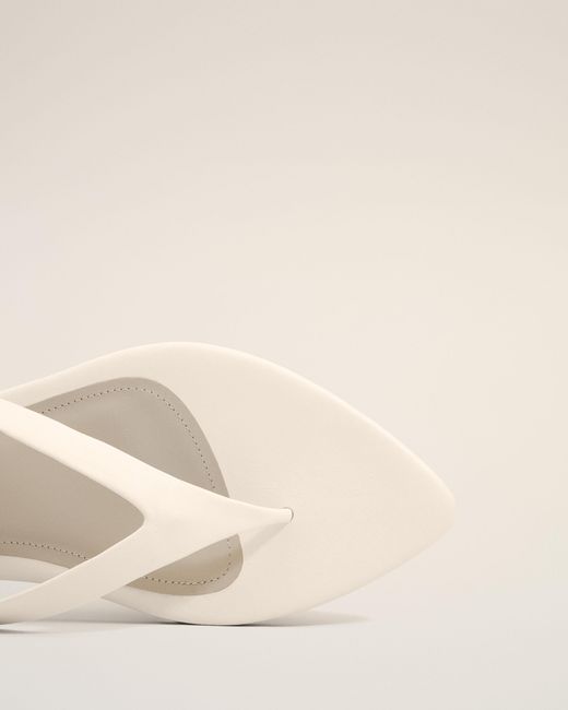AMI Natural Lamb Leather Pointed Toe Flip Flops