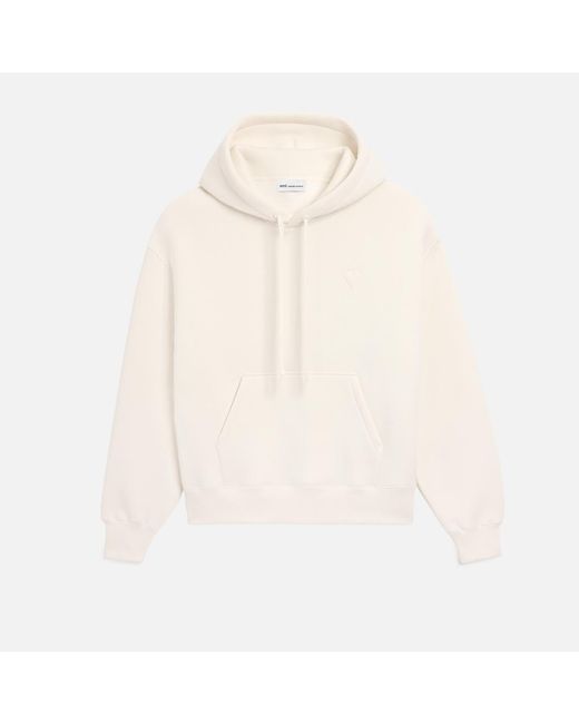 AMI Natural Cotton Embossed Ami De Coeur Hoodie