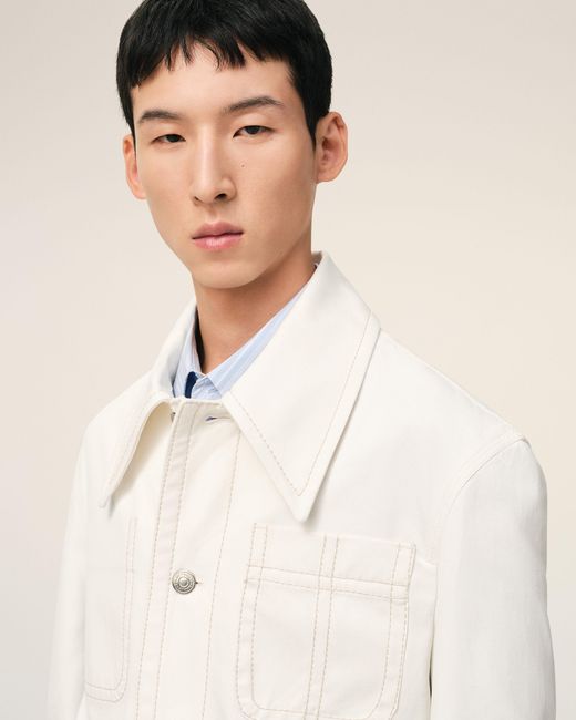 AMI Natural Cotton Worker Buttoned Jacket