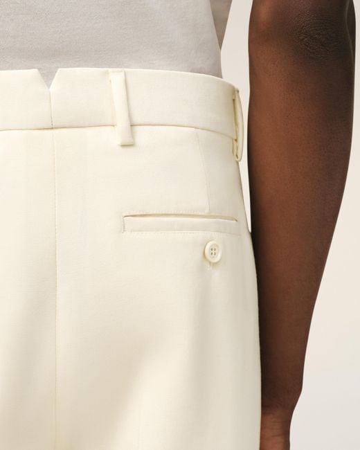 AMI Natural Wool Straight Trousers for men