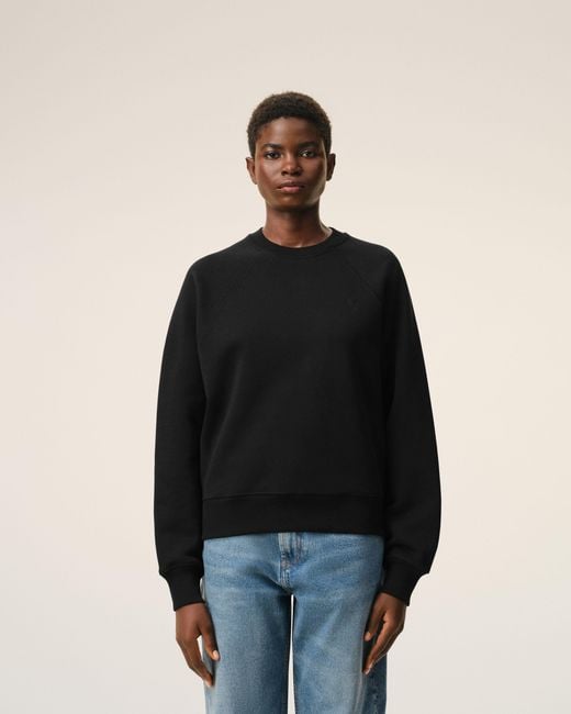 AMI Black Cotton Embossed Ami De Coeur Sweatshirt