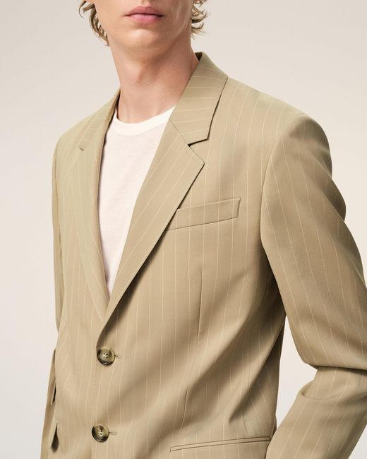 AMI Natural New Wool Single Breasted Straight Jacket for men