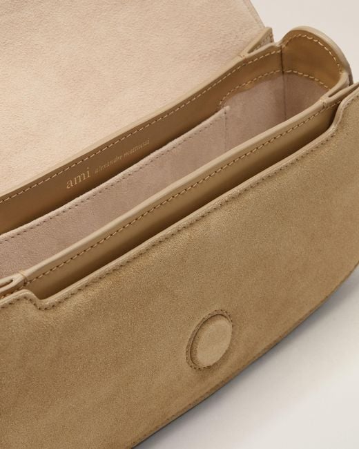 AMI Natural Cow Leather Shoulder Paris Paris Bag