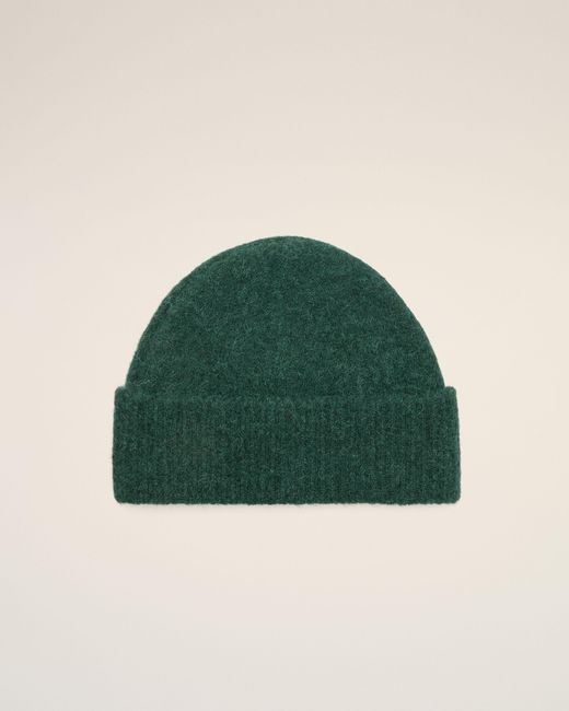 AMI Green Alpaca Beanie With Ami De Coeur