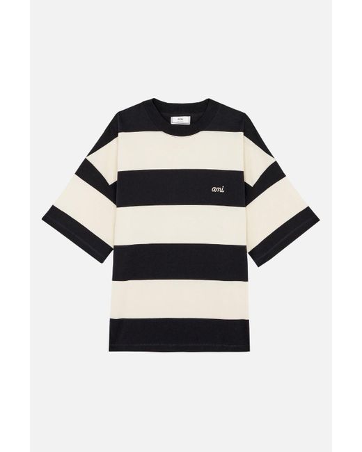 Ami Paris Rugby Striped T-shirt in Blue for Men | Lyst