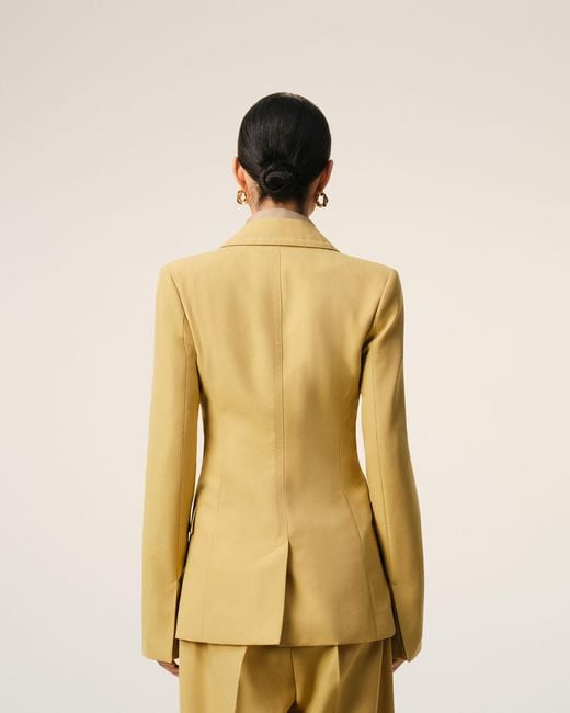 AMI Metallic New Wool Single Breasted Fitted Jacket
