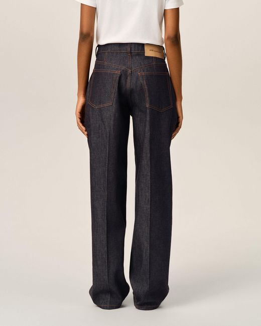 AMI Blue Balloon-Fit Cotton Jeans