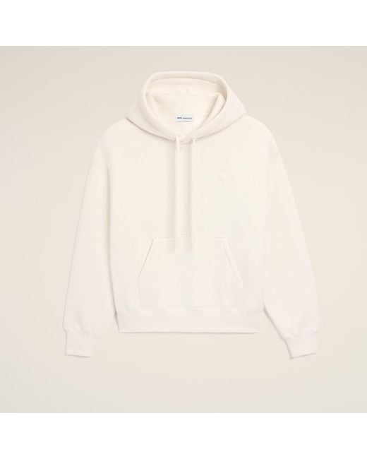 AMI Natural Cotton Embossed Ami De Coeur Hoodie