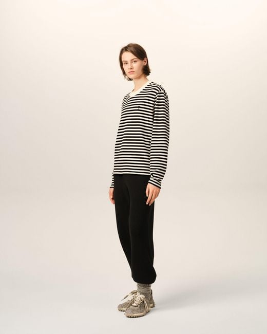 AMI Natural And Mariniere Cotton T-Shirt With Ami De Coeur