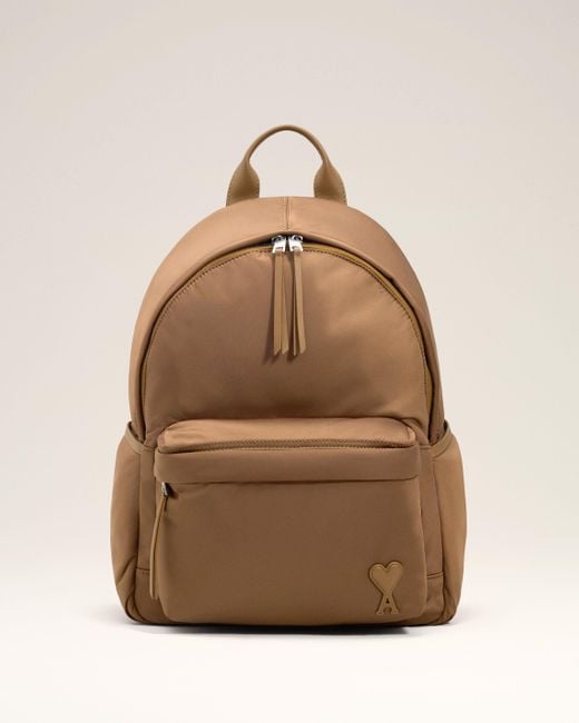 AMI Natural Nylon Canvas Marcel Backpack