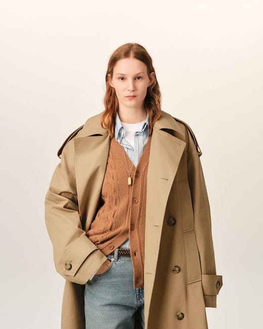 AMI Natural Cotton Trench Coat