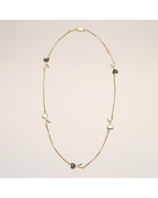 AMI Natural Brass Necklace With Hammered Ami De Coeur