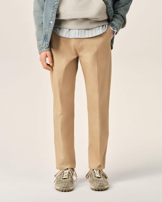 AMI Natural Parisian-Fit Cotton Trousers for men