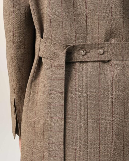 AMI Natural Double Breasted Striped Wool Blazer for men