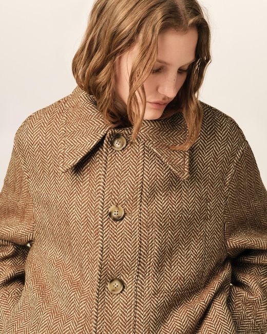 AMI Natural Wool Button-Down Jacket