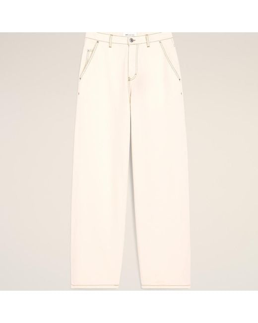 AMI Natural Cotton Wide Fit Trousers for men