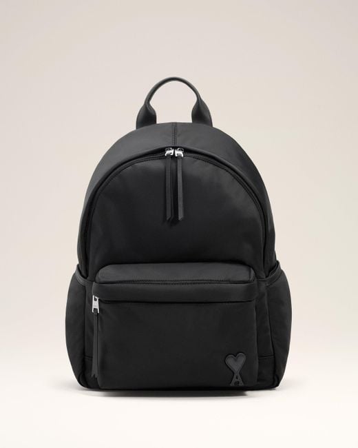AMI Black Nylon Canvas Marcel Backpack