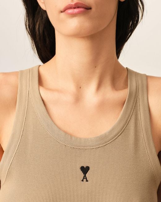 AMI Natural Cotton Tanktop With Ami De Coeur