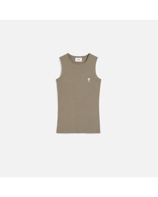 AMI Natural Cotton Rib Ami De Coeur Tanktop for men