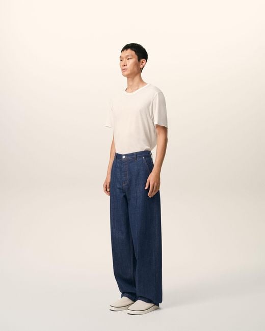 AMI Blue Cotton Balloon Fit Jeans for men