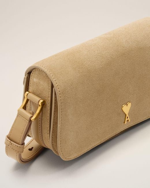 AMI Natural Cow Leather Shoulder Paris Paris Bag