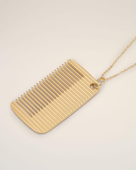 AMI Natural Brass Comb Pendant Necklace