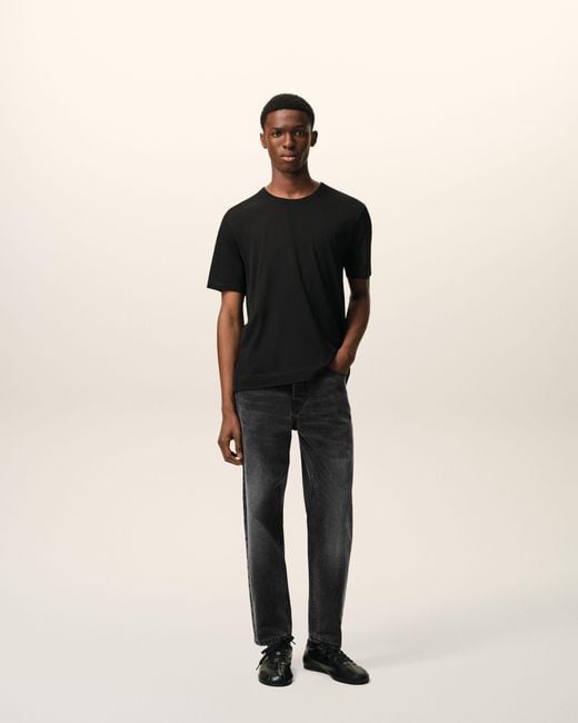 AMI Black Cotton Tapered Fit Jeans for men