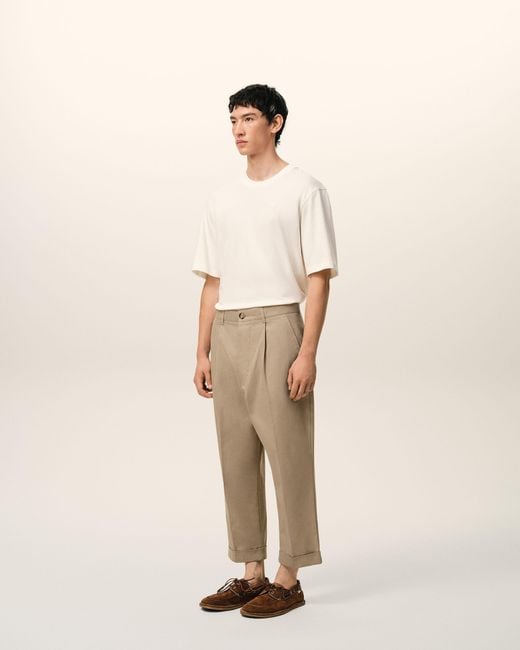 AMI Natural Cotton Carrot Oversized Trousers for men