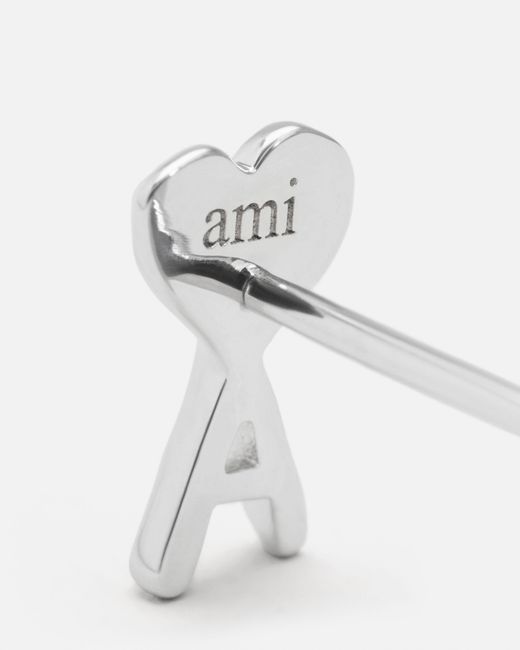 AMI Natural Brass Ami De Coeur Hammered Earrings