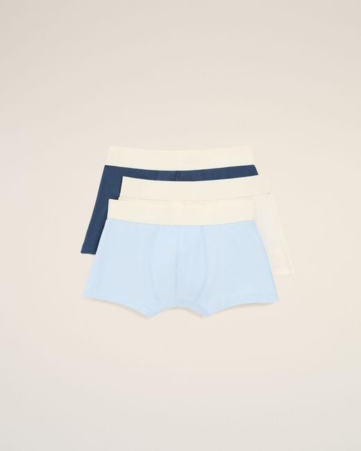 AMI Blue Cotton Three Pack Ami De Coeur Boxers for men