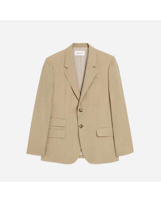 AMI Natural New Wool Single Breasted Straight Jacket for men