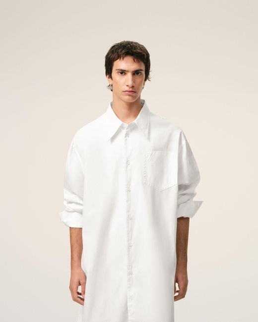 AMI Natural Cotton Ami De Coeur Wide Shirt Dress