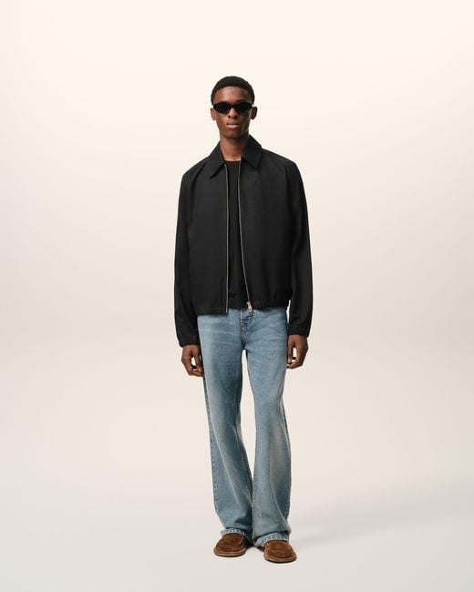 AMI Black Ami De Coeur Zipped Bomber Jacket for men