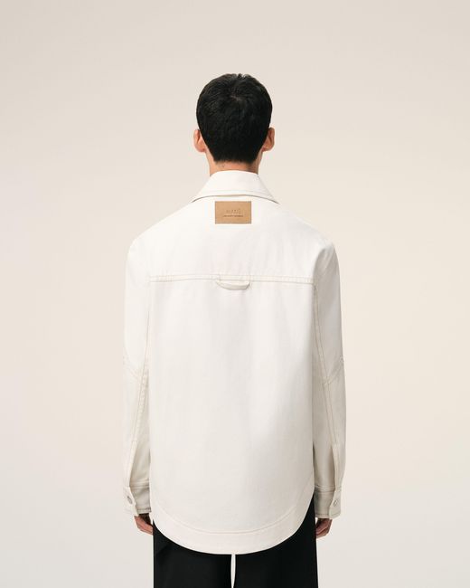 AMI Natural Cotton Worker Buttoned Jacket