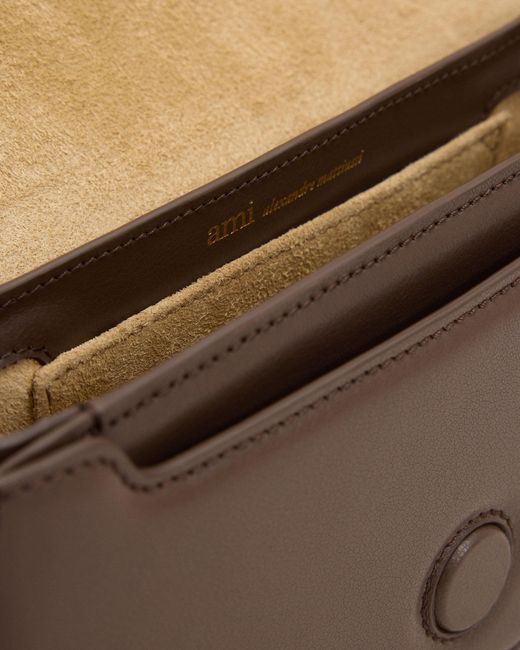 AMI Natural Cowhide Leather Paris Paris Shoulder Bag