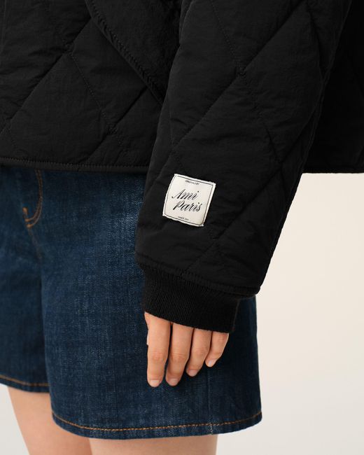 AMI Black Nylon Padded Jacket